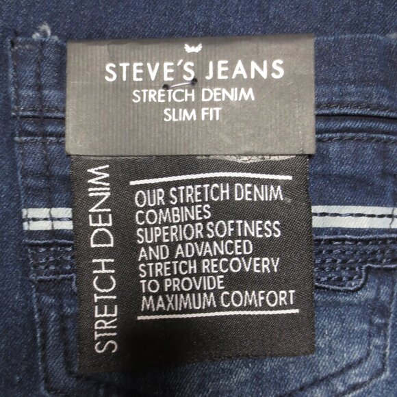 NWT STEVE’S JEANS boys DARK DENIM stretch SLIM FIT retro EMBROIDERED blue SIZE 7 - Picture 13 of 14